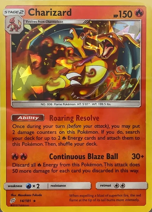 Team Up Charizard #14/181 Cracked Ice Holo